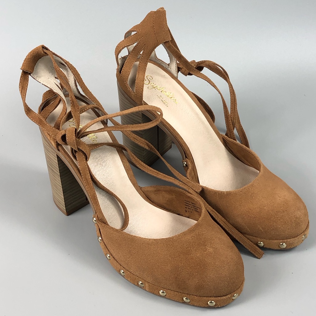 Seychelles Drift Women’s Tan Suede Lace Up Pumps Size 9.5